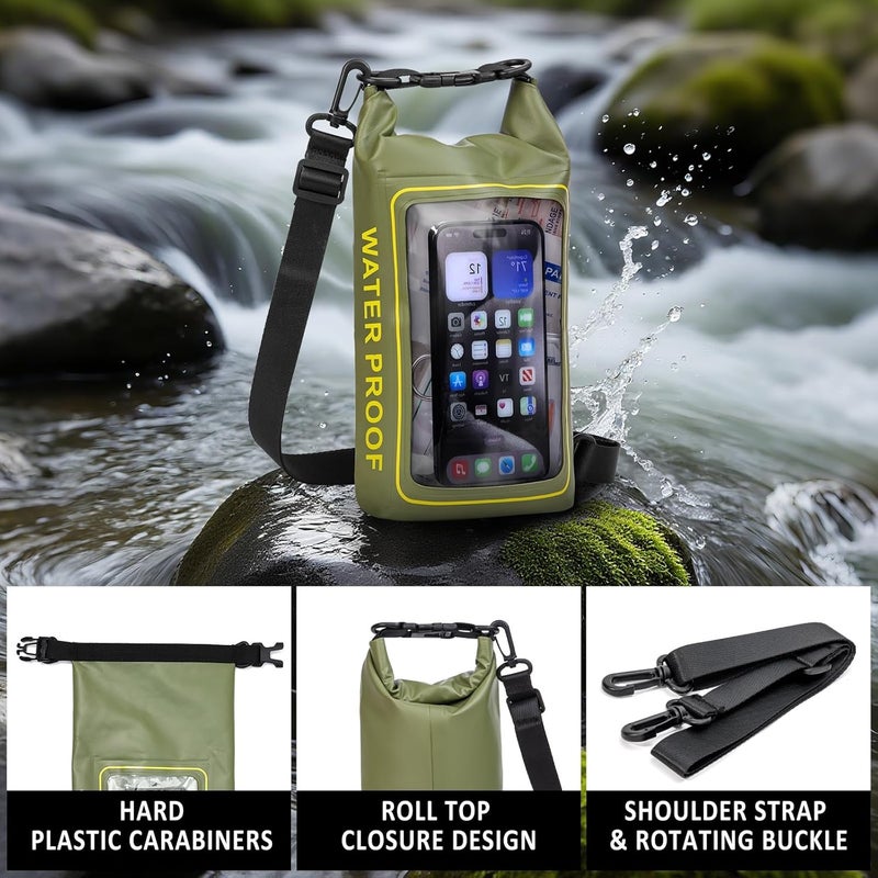 GPUSFAK 154 Pieces Waterproof Boat First Aid Kit Dry Bag with Cell Phone Bug Out Bags Pouch Roll Top Boat Emergency Kit 2-in-1 for Camping Fishing Kayaking Swimming Rafting - Image 5